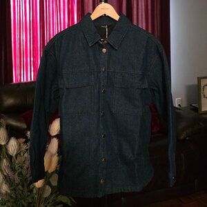 DARK BLUE JACKET QUILTED LOOK- FLEECE LINED.